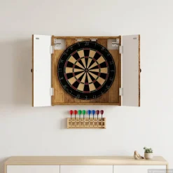 vidaXL Dartbord Kabinet BREDA Oud hout 52,5 x 10,5 x 53,5 cm