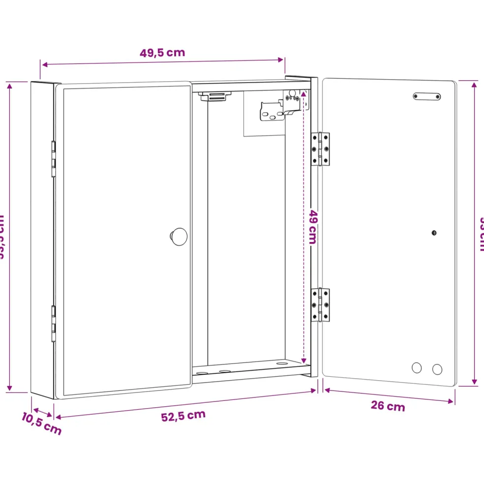 vidaXL Dartbord Kabinet BREDA Oud hout 52,5 x 10,5 x 53,5 cm
