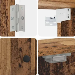vidaXL Dartbord Kabinet BREDA Oud hout 52,5 x 10,5 x 53,5 cm