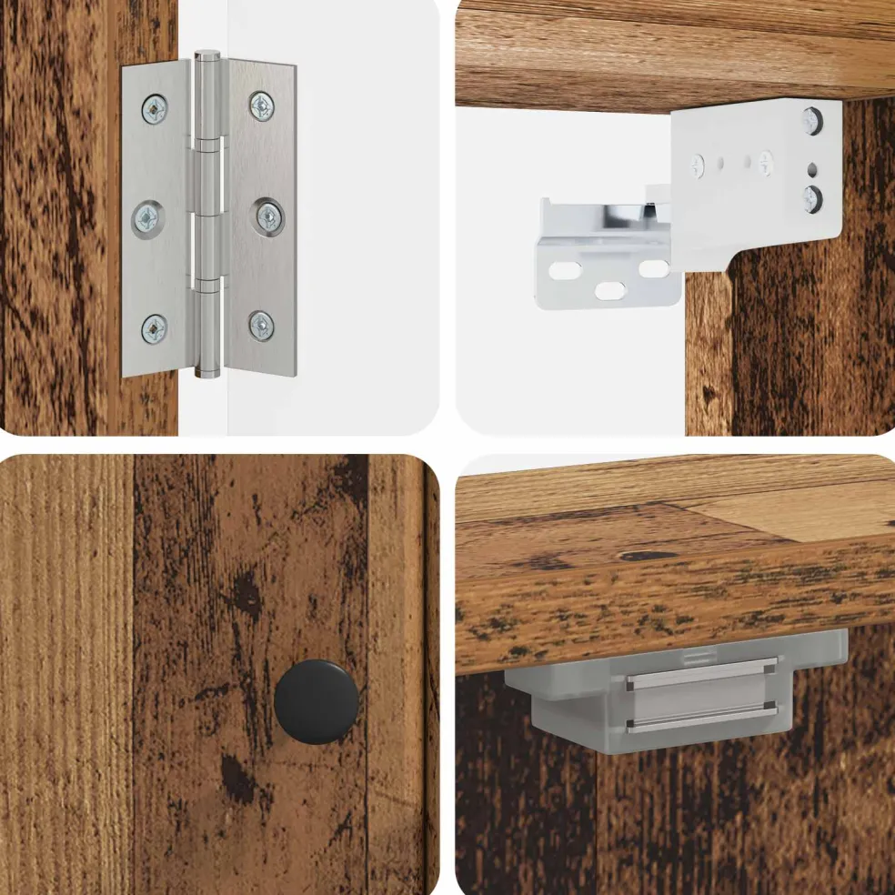 vidaXL Dartbord Kabinet BREDA Oud hout 52,5 x 10,5 x 53,5 cm