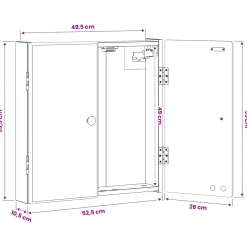 vidaXL Dartbord Kabinet BREDA Sonoma Eiken 52,5 x 10,5 x 53,5 cm