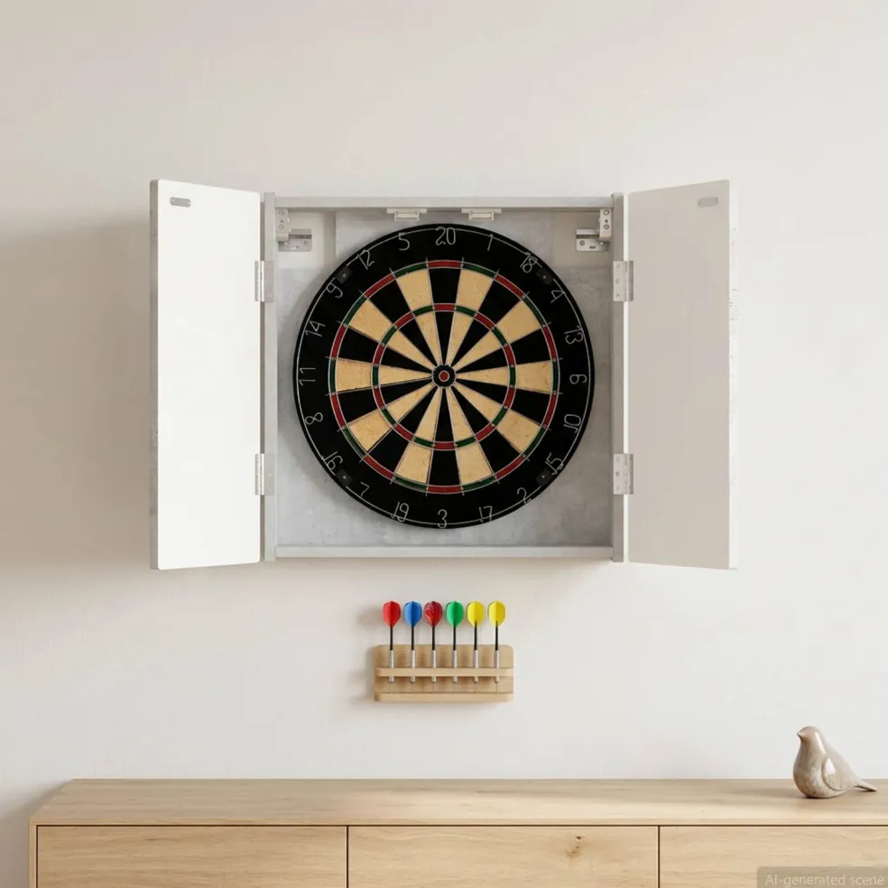 vidaXL Dartbord Kabinet DELFT Betongrijs 52,5 x 10,5 x 53,5 cm
