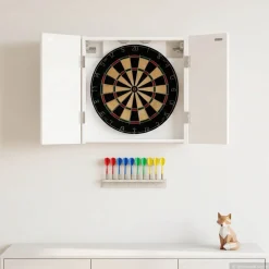 vidaXL Dartbord Kabinet DELFT Hoogglans Wit 52,5 x 10,5 x 53,5 cm