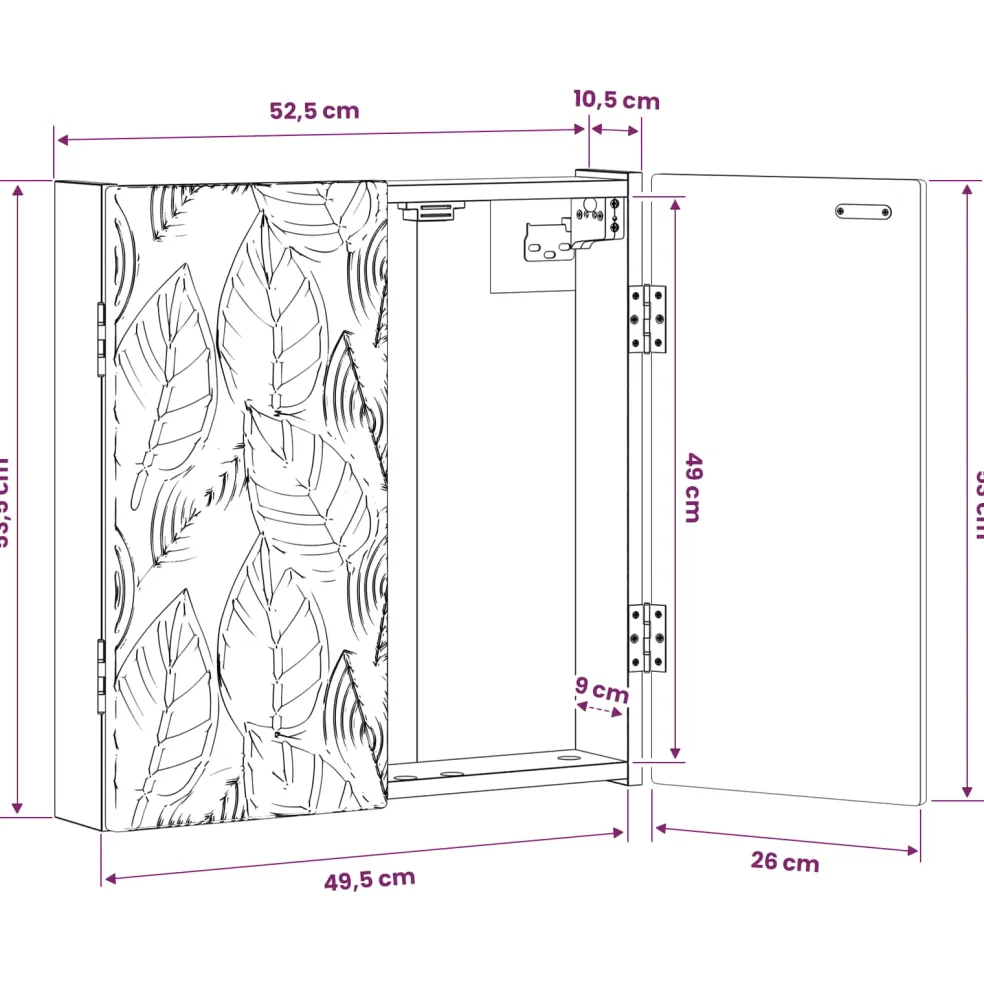 vidaXL Dartbord Kabinet DELFT Gerookt eiken 52,5 x 10,5 x 53,5 cm