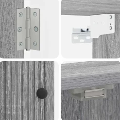 vidaXL Dartbord Kabinet EDE Grijs Sonoma 52,5 x 10,5 x 53,5 cm