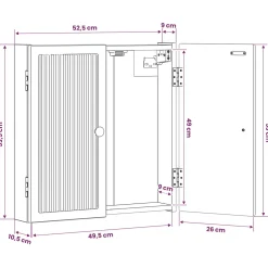 vidaXL Dartbord Kabinet EDE Grijs Sonoma 52,5 x 10,5 x 53,5 cm