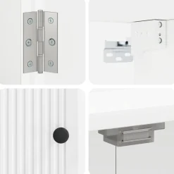 vidaXL Dartbord Kabinet EDE Hoogglans Wit 52,5 x 10,5 x 53,5 cm