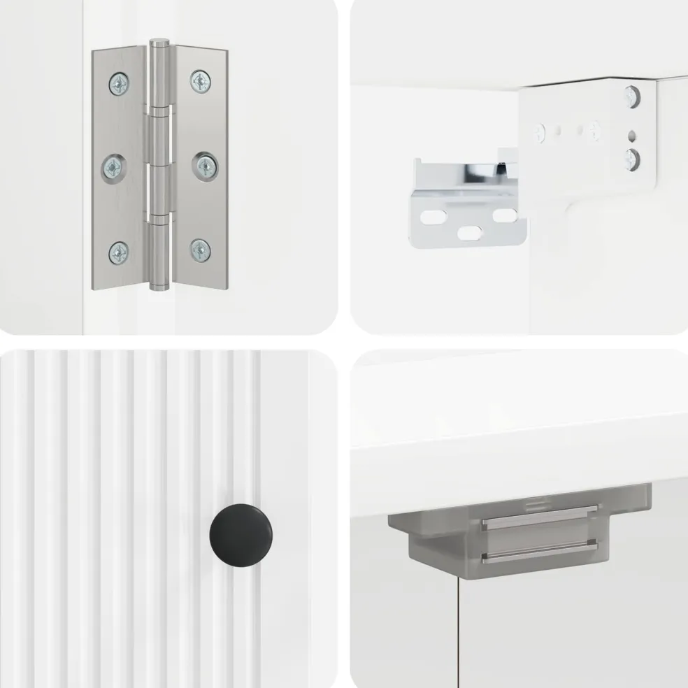 vidaXL Dartbord Kabinet EDE Hoogglans Wit 52,5 x 10,5 x 53,5 cm