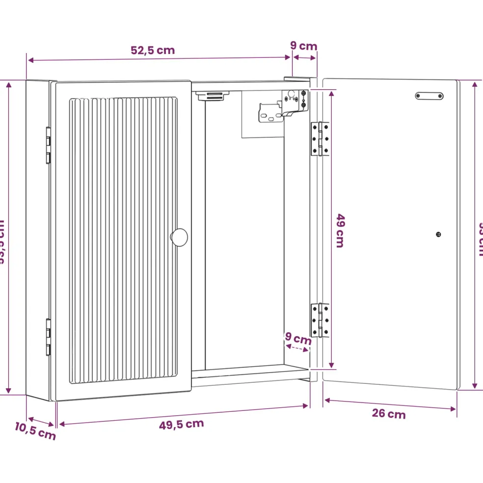 vidaXL Dartbord Kabinet EDE Hoogglans Wit 52,5 x 10,5 x 53,5 cm