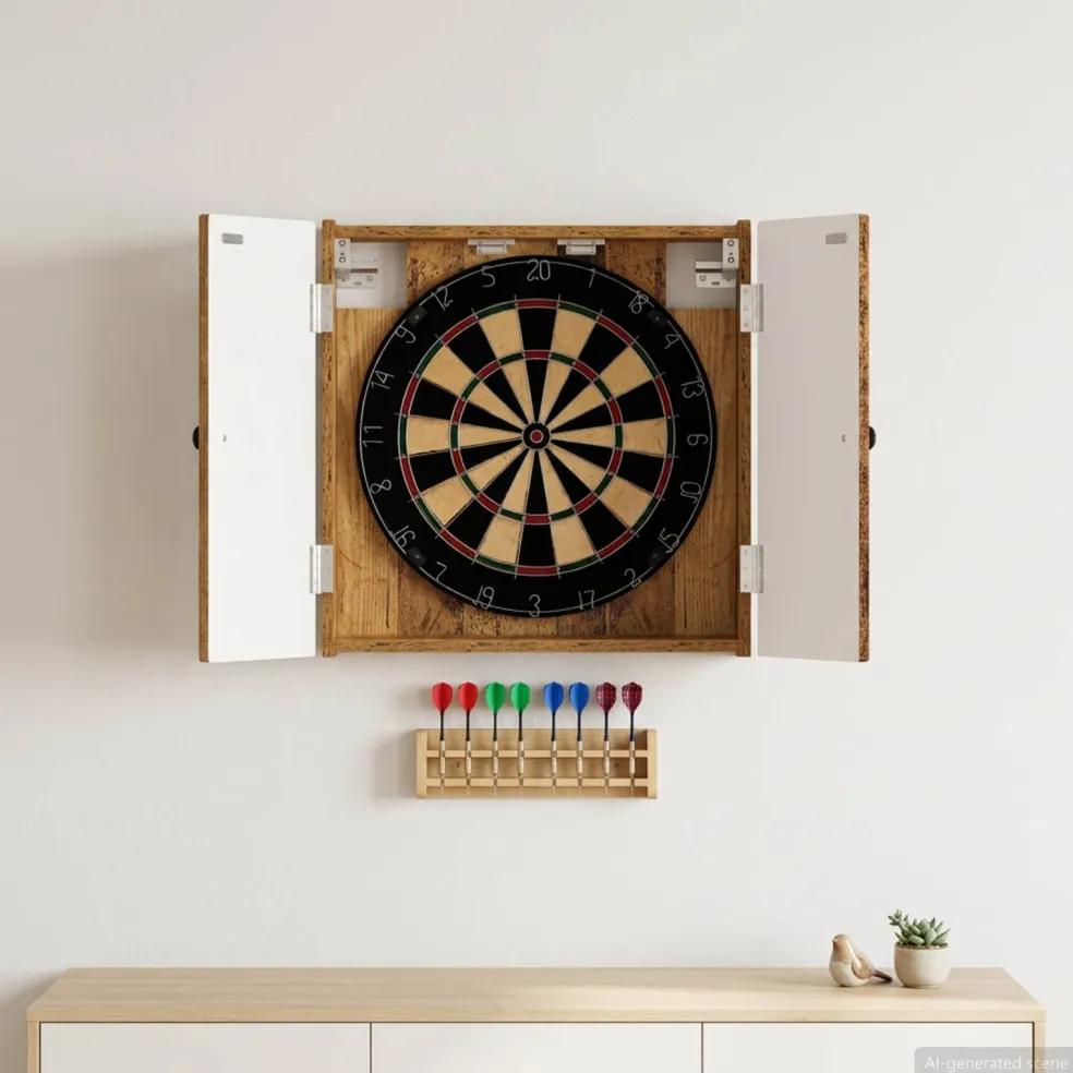 vidaXL Dartbord Kabinet EDE Oud hout 52,5 x 10,5 x 53,5 cm