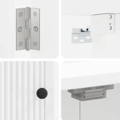 vidaXL Dartbord Kabinet EDE Wit 52,5 x 10,5 x 53,5 cm Bewerkt hout
