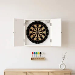 vidaXL Dartbord Kabinet EDE Wit 52,5 x 10,5 x 53,5 cm Bewerkt hout