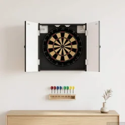 vidaXL Dartbord Kabinet EDE Zwart 52,5 x 10,5 x 53,5 cm Bewerkt hout