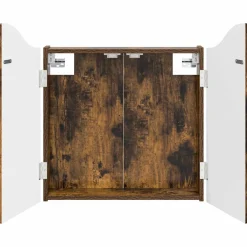 vidaXL Dartbord Kabinet Gerookt eiken 56 x 12 x 63 cm Bewerkt hout