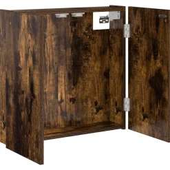 vidaXL Dartbord Kabinet Gerookt eiken 56 x 12 x 53,5 cm Bewerkt hout