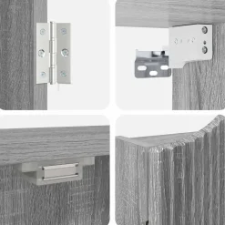 vidaXL Dartbord Kabinet Grijs Sonoma 56 x 12 x 63 cm Bewerkt hout
