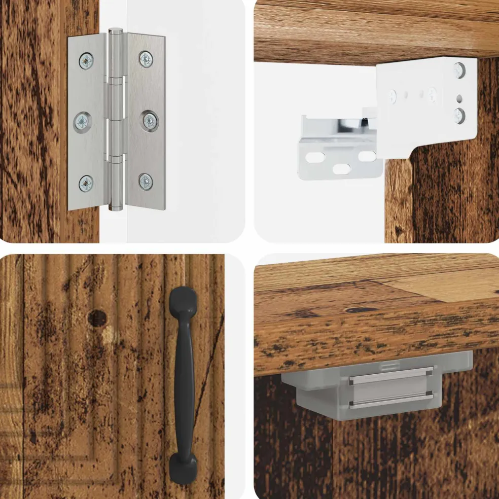 vidaXL Dartbord Kabinet HAARLEM Oud hout 52,5 x 10,5 x 53,5 cm