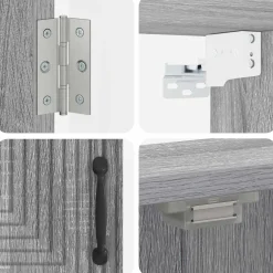 vidaXL Dartbord Kabinet HAARLEM Grijs Sonoma 52,5 x 10,5 x 53,5 cm