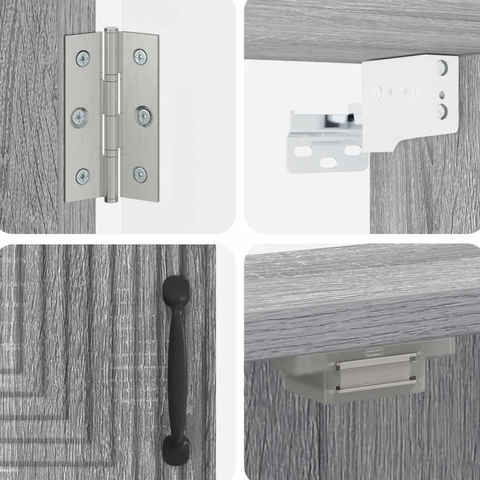 vidaXL Dartbord Kabinet HAARLEM Grijs Sonoma 52,5 x 10,5 x 53,5 cm