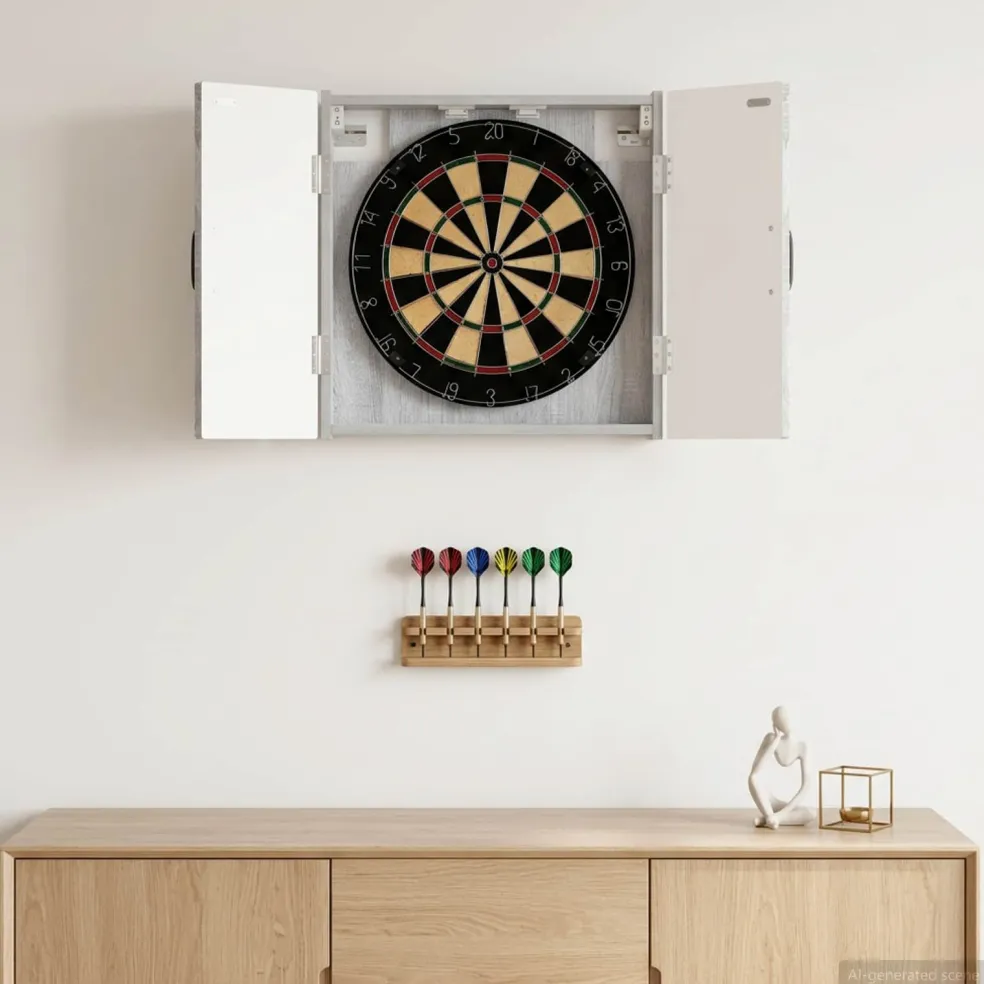 vidaXL Dartbord Kabinet HAARLEM Grijs Sonoma 52,5 x 10,5 x 53,5 cm