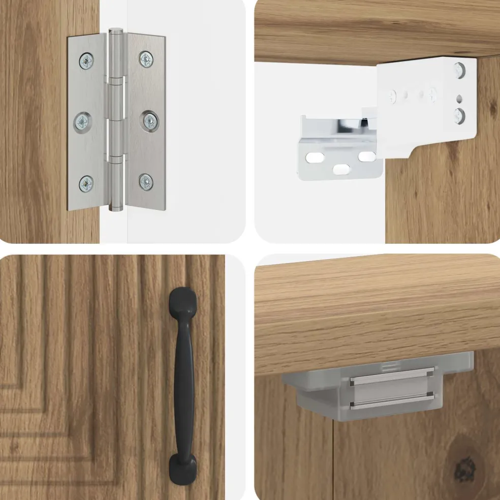 vidaXL Dartbord Kabinet HAARLEM Artisanaal eiken 52,5 x 10,5 x 53,5 cm