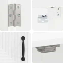 vidaXL Dartbord Kabinet HAARLEM Hoogglans Wit 52,5 x 10,5 x 53,5 cm