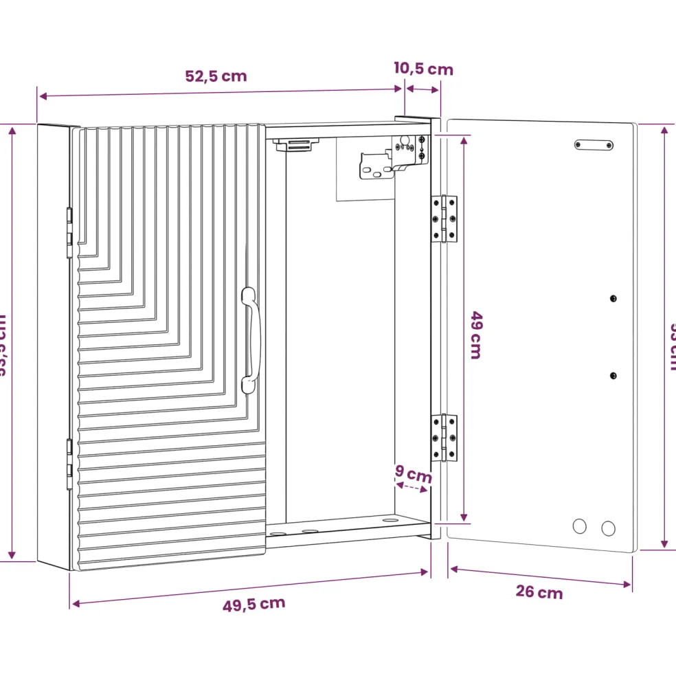 vidaXL Dartbord Kabinet HAARLEM Hoogglans Wit 52,5 x 10,5 x 53,5 cm