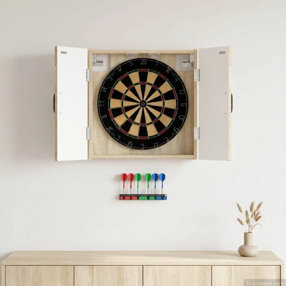 vidaXL Dartbord Kabinet HAARLEM Sonoma Eiken 52,5 x 10,5 x 53,5 cm