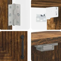 vidaXL Dartbord Kabinet HAARLEM Gerookt eiken 52,5 x 10,5 x 53,5 cm