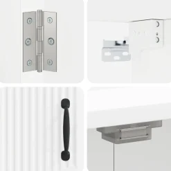 vidaXL Dartbord Kabinet HOORN Wit 52,5 x 10,5 x 53,5 cm Bewerkt hout