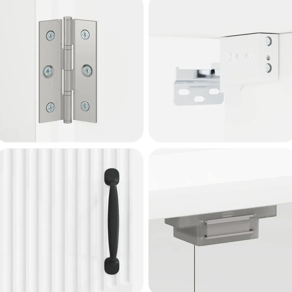 vidaXL Dartbord Kabinet HOORN Hoogglans Wit 52,5 x 10,5 x 53,5 cm
