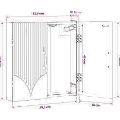 vidaXL Dartbord Kabinet HOORN Zwart 52,5 x 10,5 x 53,5 cm Bewerkt hout