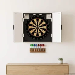 vidaXL Dartbord Kabinet HOORN Zwart 52,5 x 10,5 x 53,5 cm Bewerkt hout