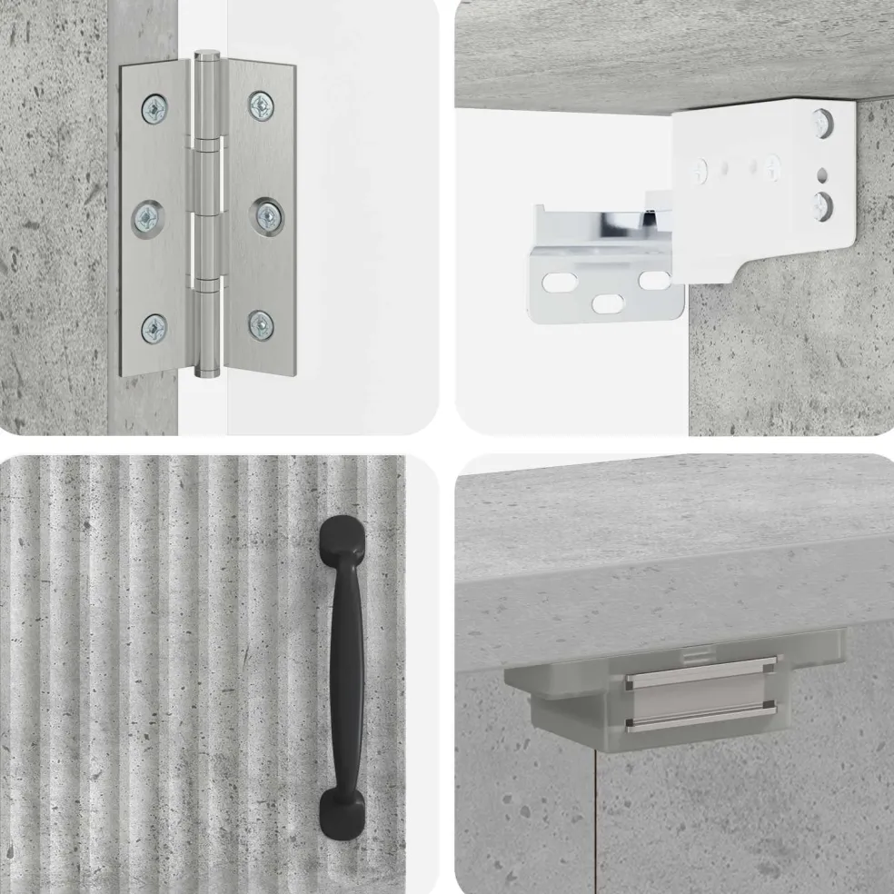 vidaXL Dartbord Kabinet HOORN Betongrijs 52,5 x 10,5 x 53,5 cm