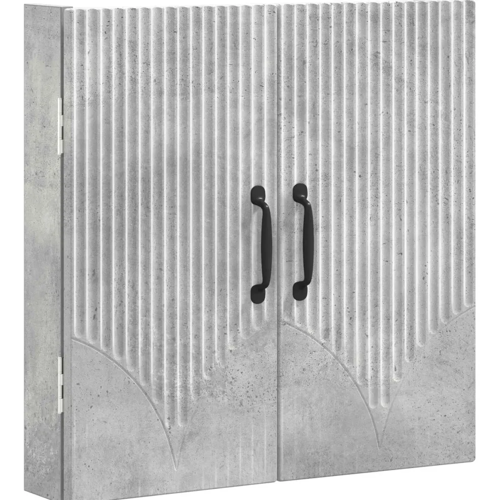 vidaXL Dartbord Kabinet HOORN Betongrijs 52,5 x 10,5 x 53,5 cm