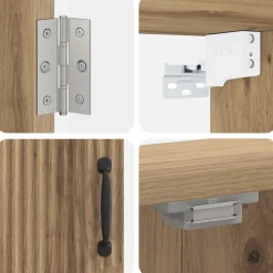vidaXL Dartbord Kabinet HOORN Artisanaal eiken 52,5 x 10,5 x 53,5 cm