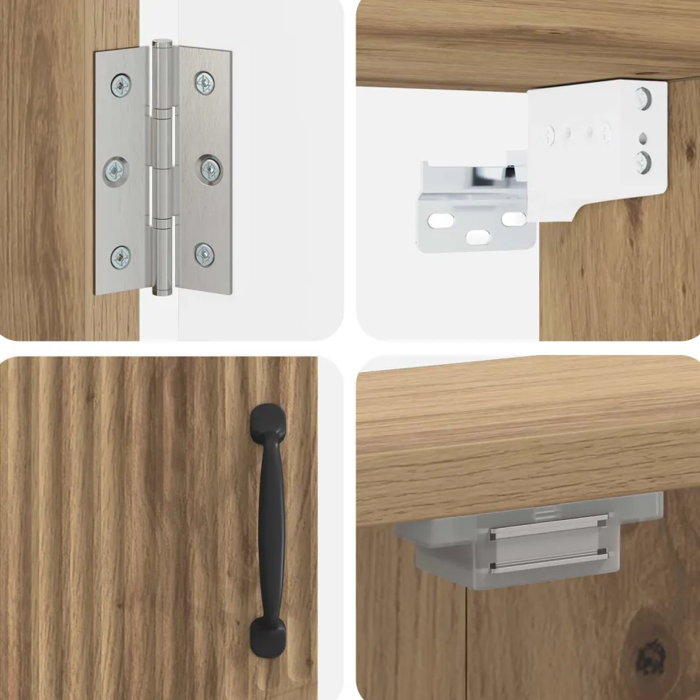 vidaXL Dartbord Kabinet HOORN Artisanaal eiken 52,5 x 10,5 x 53,5 cm