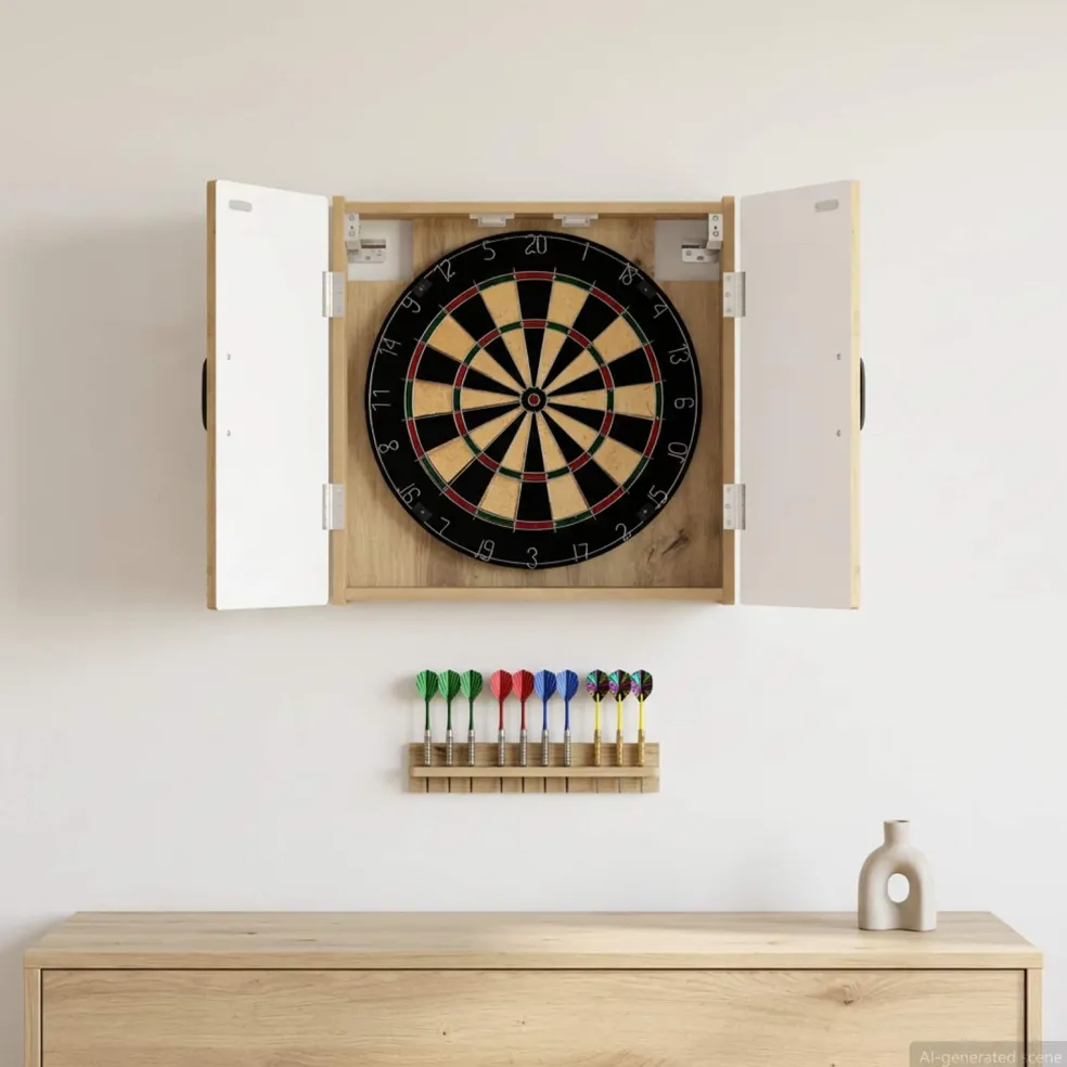 vidaXL Dartbord Kabinet HOORN Artisanaal eiken 52,5 x 10,5 x 53,5 cm