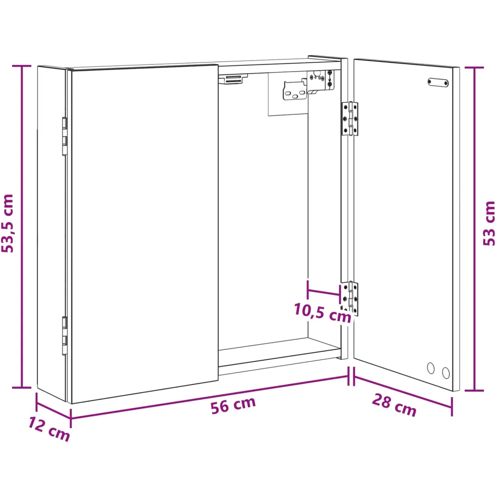 vidaXL Dartbord Kabinet Sonoma Eiken 56 x 12 x 53,5 cm Bewerkt hout