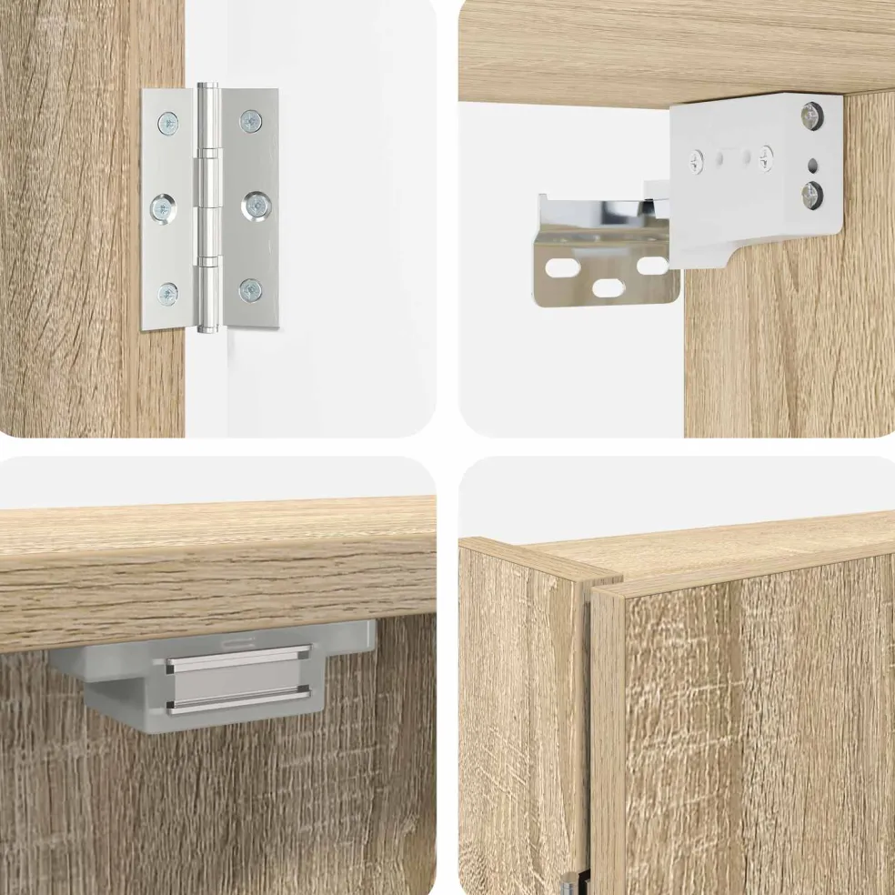 vidaXL Dartbord Kabinet Sonoma Eiken 56 x 12 x 53,5 cm Bewerkt hout