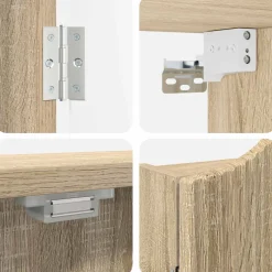 vidaXL Dartbord Kabinet Sonoma Eiken 56 x 12 x 63 cm Bewerkt hout