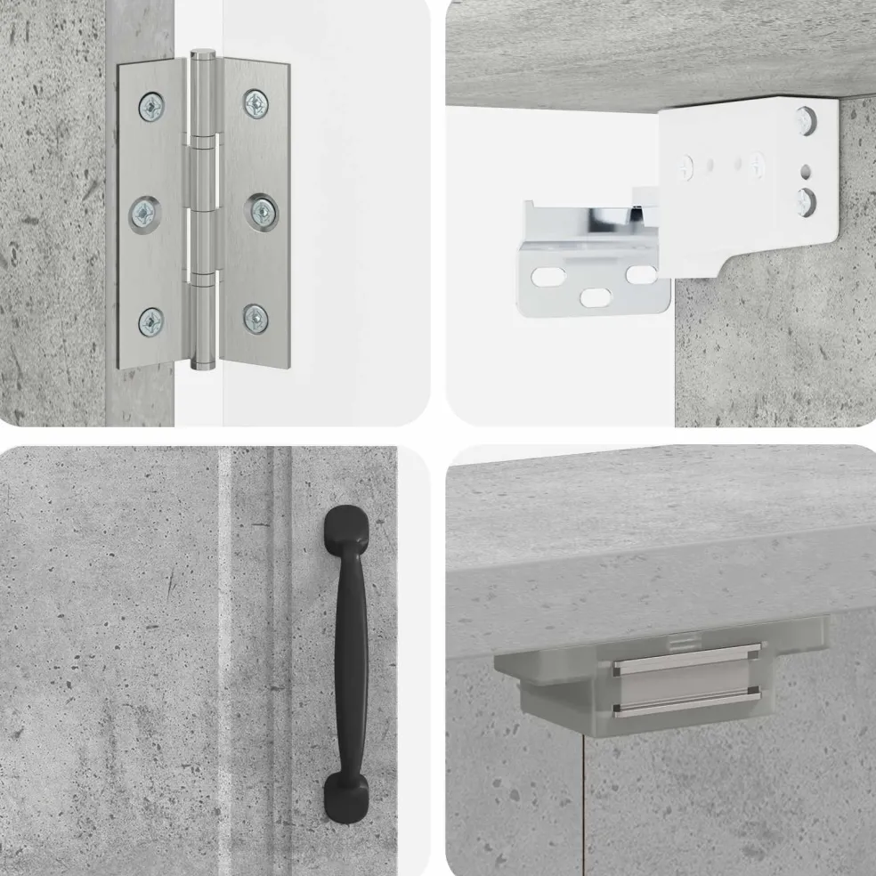 vidaXL Dartbord Kabinet UTRECHT Betongrijs 52,5 x 10,5 x 53,5 cm