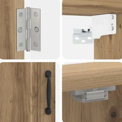 vidaXL Dartbord Kabinet UTRECHT Artisanaal eiken 52,5 x 10,5 x 53,5 cm