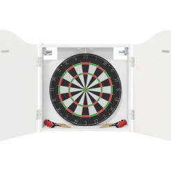 vidaXL Dartbord Kabinet Wit 56 x 12 x 63 cm Bewerkt hout