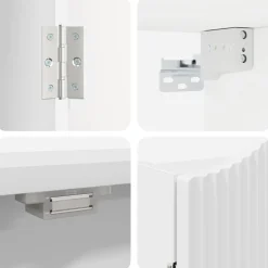 vidaXL Dartbord Kabinet Wit 56 x 12 x 63 cm Bewerkt hout