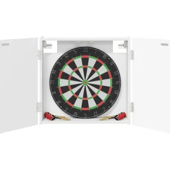 vidaXL Dartbord Kabinet Wit 56 x 12 x 53,5 cm Bewerkt hout