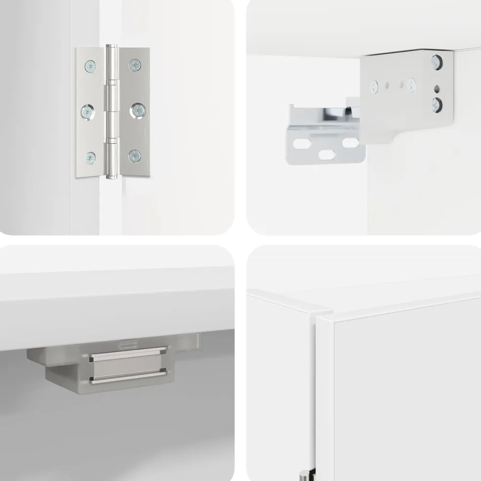 vidaXL Dartbord Kabinet Wit 56 x 12 x 53,5 cm Bewerkt hout