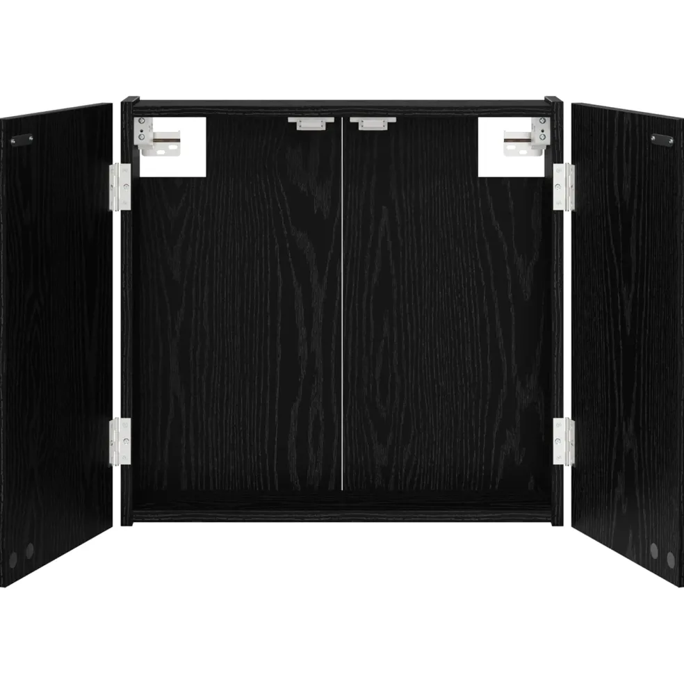 vidaXL Dartbord Kabinet Zwart eiken 56 x 12 x 53,5 cm Bewerkt hout