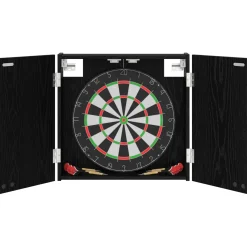 vidaXL Dartbord Kabinet Zwart eiken 56 x 12 x 53,5 cm Bewerkt hout