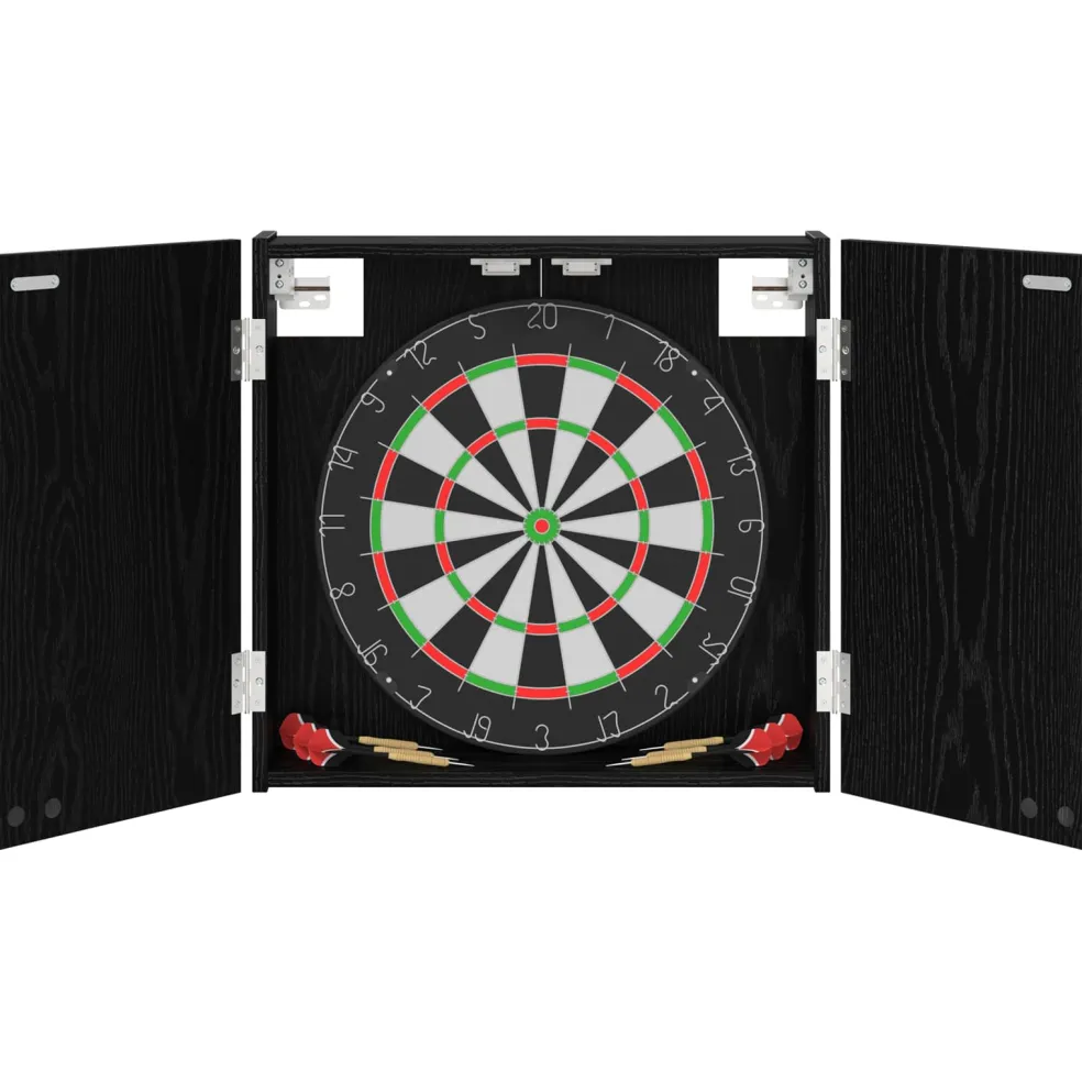 vidaXL Dartbord Kabinet Zwart eiken 56 x 12 x 53,5 cm Bewerkt hout